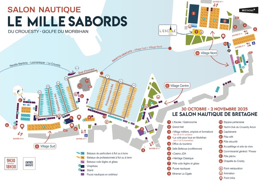 Plan du salon nautique 2025 Le Mille Sabords